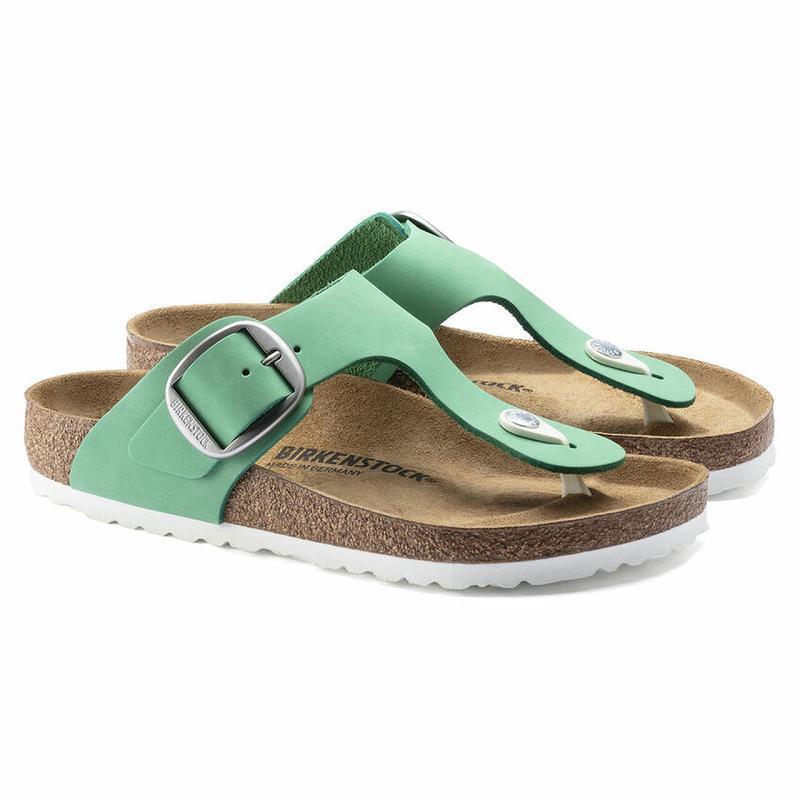 Gizeh Birkenstock Big Prackou Nubuck Kozene Damske Zelene | SK 121CTV